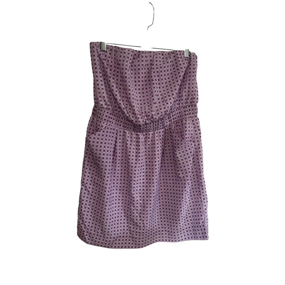 a.n.a A New Approach Purple Geometric Starburst Strapless Mini Dress Pockets L